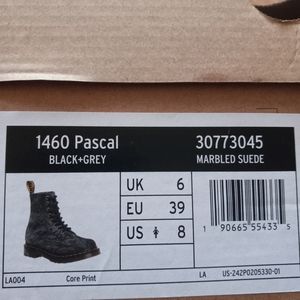 Dr. Martens size 8 women's boots. Black and Grey. Never been worn still in box